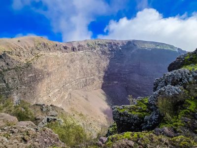 View of Mount Vesuvius crater near Naples during a private tour from Sorrento